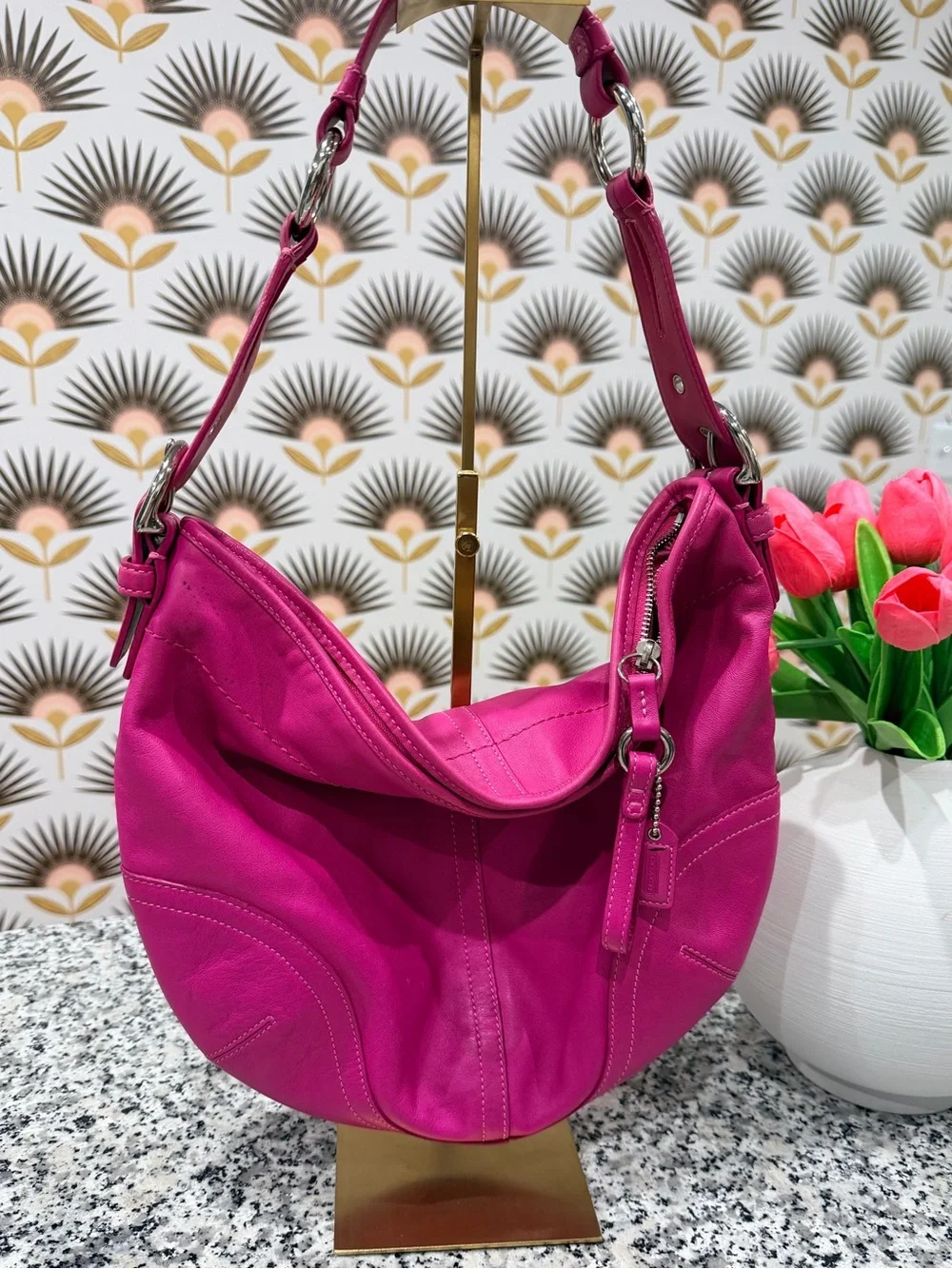 Coach Y2K Fuchsia SoHo Hobo Bag - Sleek Everyday Hobo